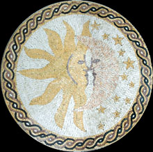 MD377 Sun moon & stars pastel art mosaic