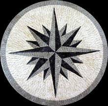MD385 Black & grey compass star mosaic
