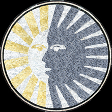 MD434 yellow & blue sun faces art mosaic