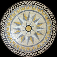 MD455 cream yellow grey and white star design mosaic