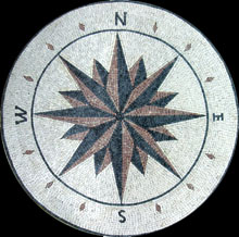 MD467 faded compass nautical star mosaic