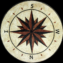 MD482 brick & black compass nautical star
