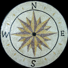 MD49 cream yellow and grey compass mosaic
