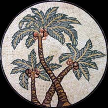 MD494 palm tree trio mosaic