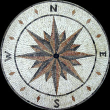 MD505 faded brick & black compass mosaic