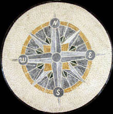 MD571 North South East West Compass Mosaic
