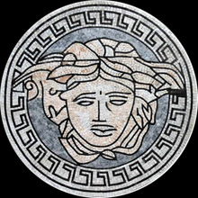 MD85 light blue versace medallion mosaic