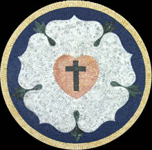 MD1000 Cross and heart in flower shape  mosaic