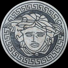 MD748 Grey versace medallion mosaic