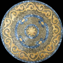 MD1056 Blue and gold mosaic art medallion