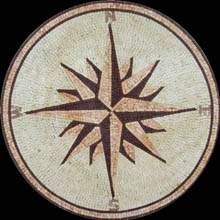 MD1094 Compass star medallion mosaic