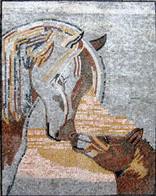 AN104 Mother & baby horse mosaic