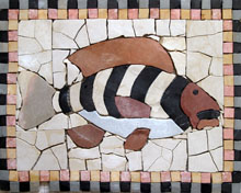 AN106 Fish cut tile art mosaic