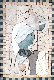AN107 Pastel artistic bird stone tile mosaic