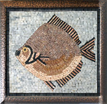 AN117 Big fish on light blue background mosaic