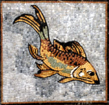 AN128 Swimming golden fish mosaic