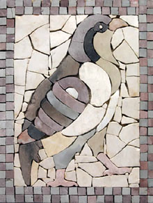 AN13 Pastel artistic bird stone tile mosaic