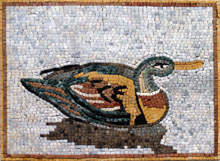 AN131 Swimming duck tile mosaic