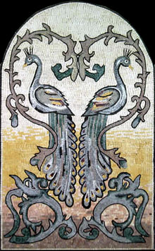 AN136 Elegant peacock art mosaic