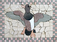 AN141 Duck on cut tiles background mosaic