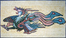 AN145 Small dragon marble mosaic