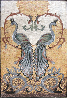 AN159 Pastel peacock art mosaic