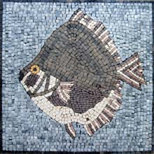 AN175 white and grey big fish mosaic