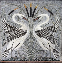 AN2 Elegant white swans mosaic