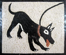 AN202 Black dog with lace mosaic