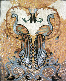 AN205 Pastel peacock art mosaic