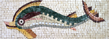 AN215 Colorful dolphin mosaic