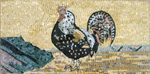 AN228 Majestic rooster golden mosaic