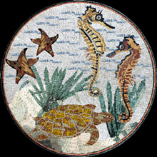 AN229 Circular sea life mosaic