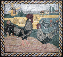 AN240 Roosters landscape mosaic