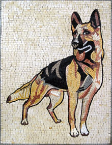 AN253 Rottweiler marble mosaic
