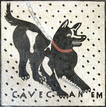 AN289 Black dog with lace mosaic