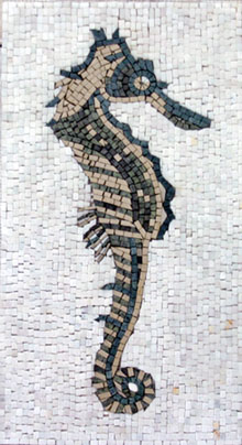 AN290 Brown & black sea horse mosaic