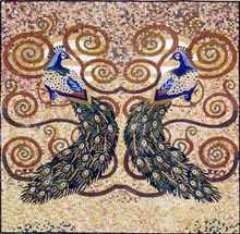 AN291 Colorful peacock symmetry mosaic
