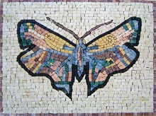 AN299 Beautiful colorful stone mosaic butterfly