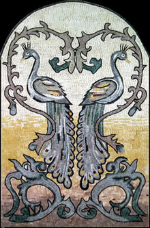 AN34 Elegant peacock art mosaic