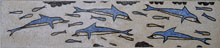 AN39 Swimming dolphins and fish mosaic