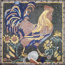 AN399 Majestic rooster with sunflowers mosaic