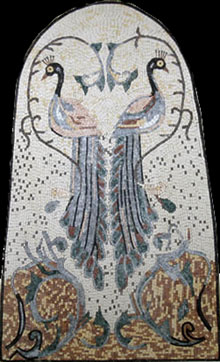 AN47 peacock art mosaic