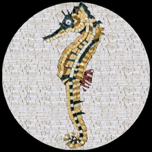 AN497 Colorful sea horse mosaic