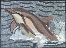 AN505 Swimming dolphin mosaic