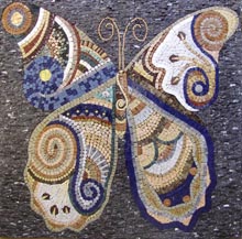 AN524 Big colorful stone tile butterfly mosaic