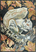 AN583 Squirrel on tree branch mosaic