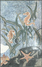 AN622 Faded swimming sea horses mosaic