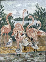 AN645 flamingo landscape mosaic
