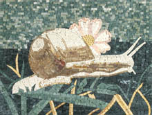 AN672<BR>Snail in Green Landscape Mosaic